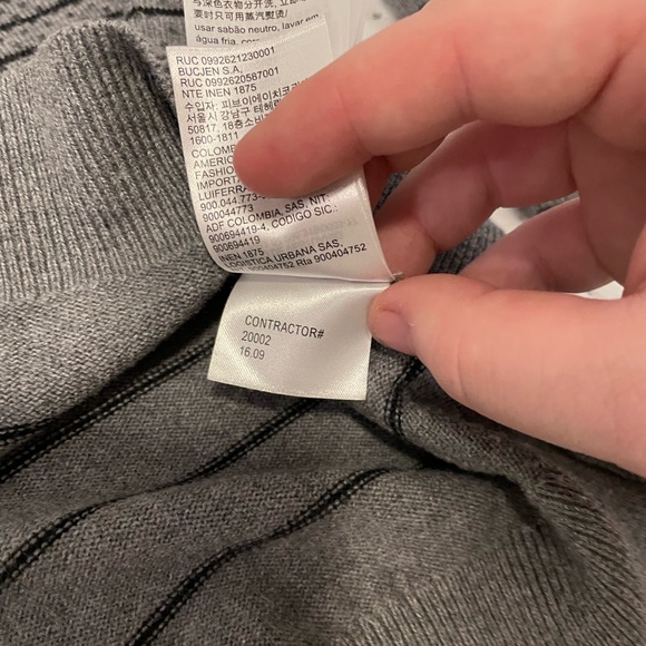 Calvin Klein Ombré Striped and Polka Dot Black and Grey Pullover Sweater Men M - Picture 3 of 9